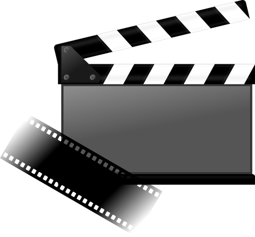 Filmen sync bord met filmstrip vector afbeelding