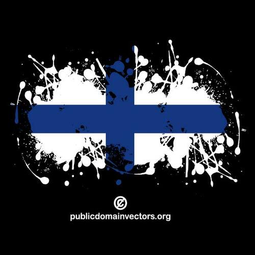 黒い背景にフィンランドの旗