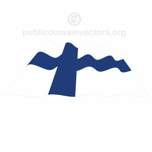Bandera finlandesa vector ondulado