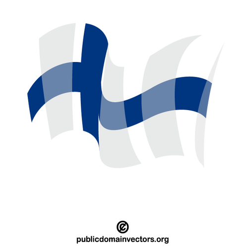 Bandeira finlandesa agitando