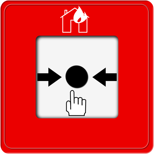 Desen de alarmă de incendiu buton