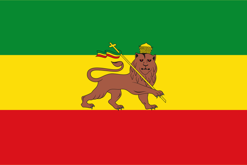 Vecchia bandiera di illustrazione vettoriale Etiopia