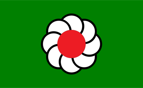 Bandeira de Ikutahara na imagem de Hokkaido