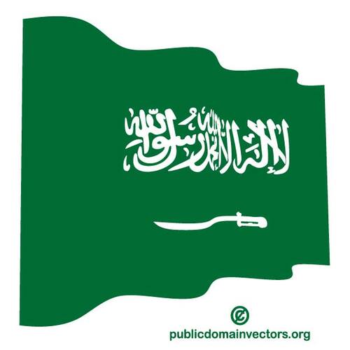 Dalgalı Suudi Arabistan bayrağı