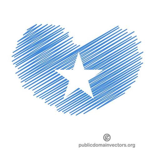 Somalische Flagge in Herzform