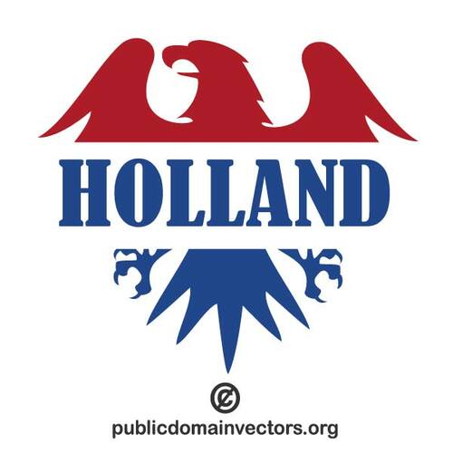 Eagle silhouet in Nederlandse kleuren