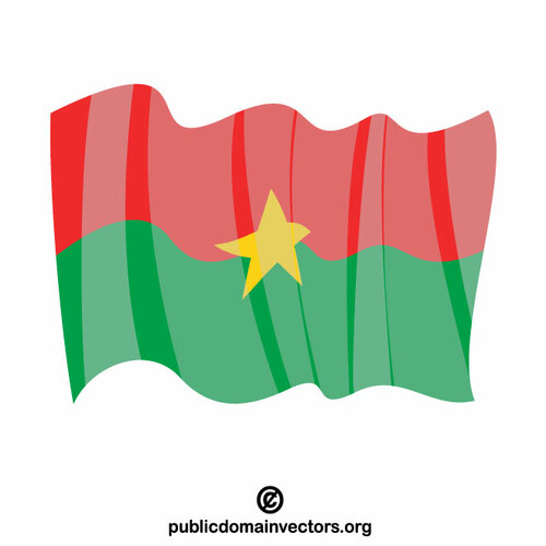 Флаг Буркина-Фасо векторный клипарт