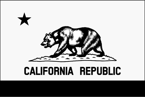 Kaliforniya Cumhuriyeti vektör görüntü siyah beyaz bayrak