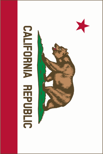 דגל רפובליקת קליפורניה בתמונה וקטורית אנכי