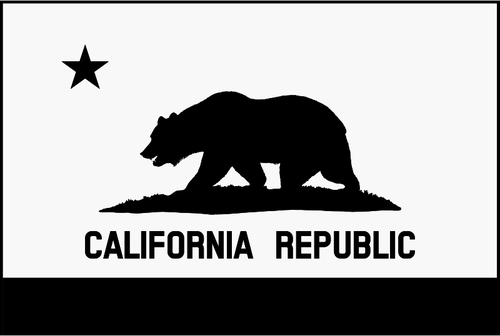 דגל רפובליקת קליפורניה וקטור תמונה בגווני אפור