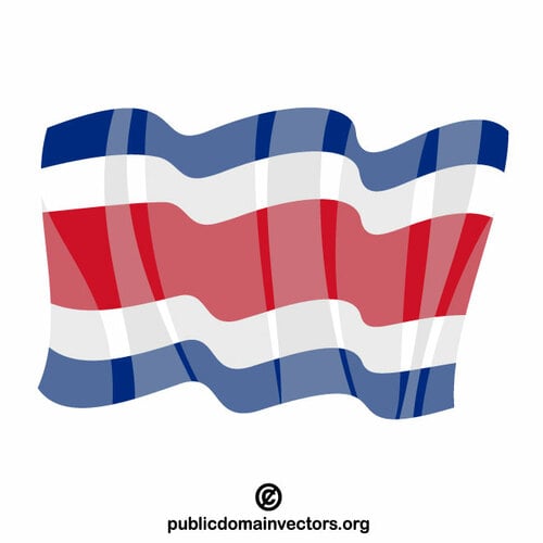 Флаг Коста-Рики векторный клипарт