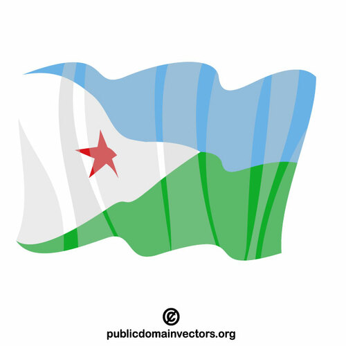 Flagget til Djibouti vektorgrafikk utklipp