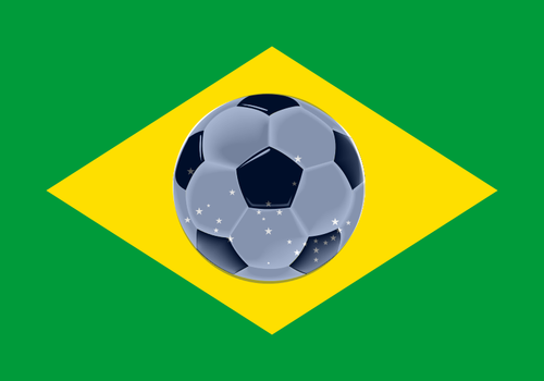 Brasil vlajka vektorový obrázek fotbalové