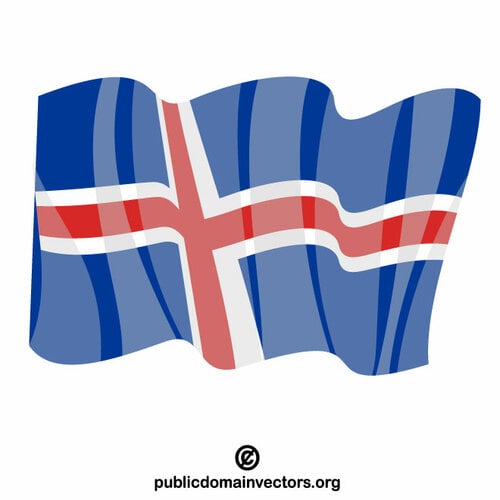 Флаг Исландии векторный клипарт