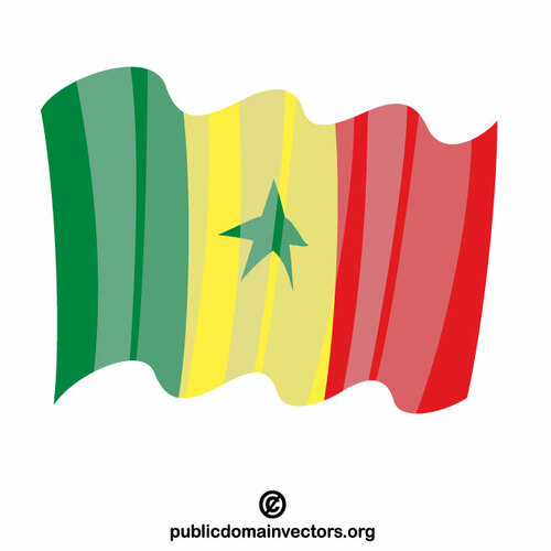 Vlajka Senegalu vektorový klipart