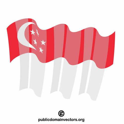 Flagge von Singapur Vektor-ClipArt