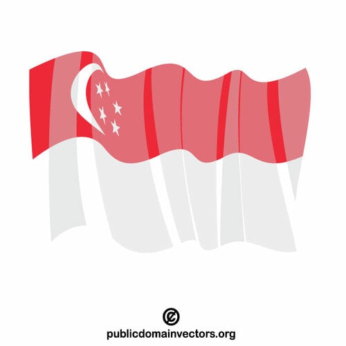 Флаг Сингапура вектор
