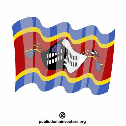 Флаг Свазиленда векторный клипарт