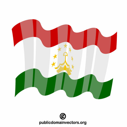Imagen prediseñada vectorial de la bandera de Tayikistán