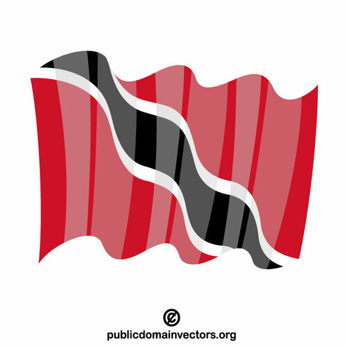 Флаг Тринидада и Тобаго векторный клипарт