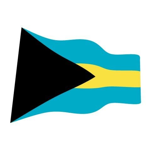 Vlající vlajka Baham