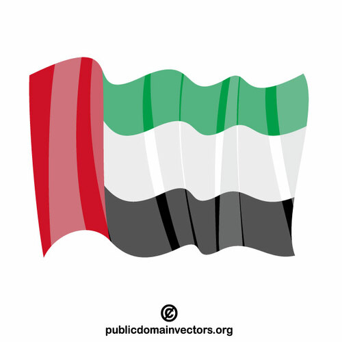 De Verenigde Arabische Emiraten zwaaien met vlag
