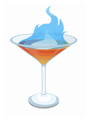 Queima de ilustração vetorial cocktail