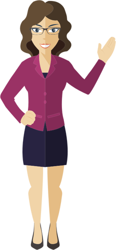 Flat shaded business woman