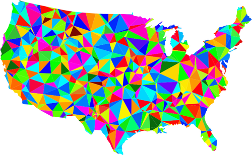 Карта США низкий поли