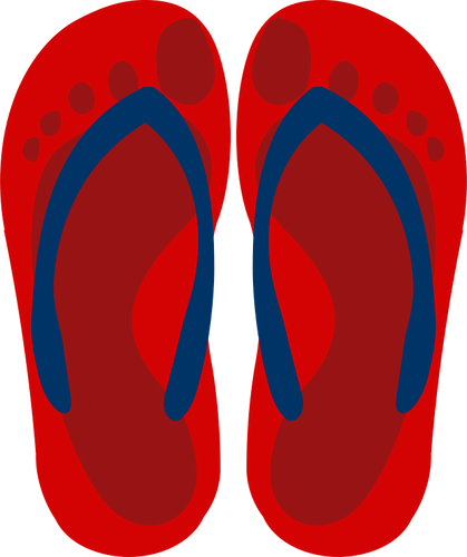 Flip-flops com pés marca vector clipart