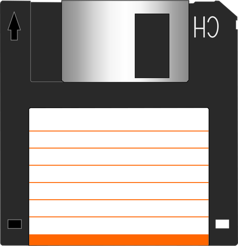 Clipart vetorial de disquete de 3,5 polegadas com etiqueta
