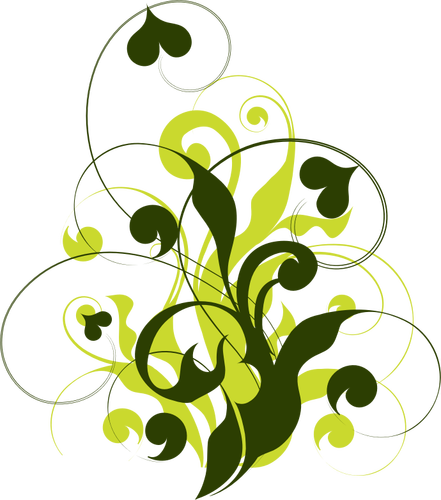 Vektorový obrázek zkroucené větve se srdíčky