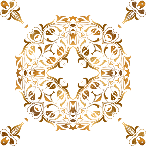 Diseño floral dorado