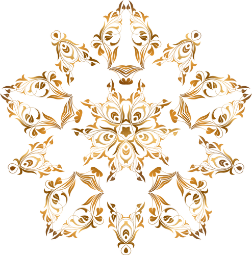 Immagine di vettore della stella floreale dorato