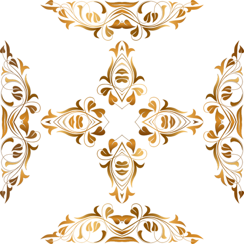 Crucifix floral auriu
