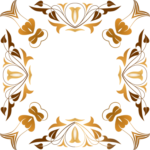 Rektangulære floral brun kantlinjer vektorgrafikk