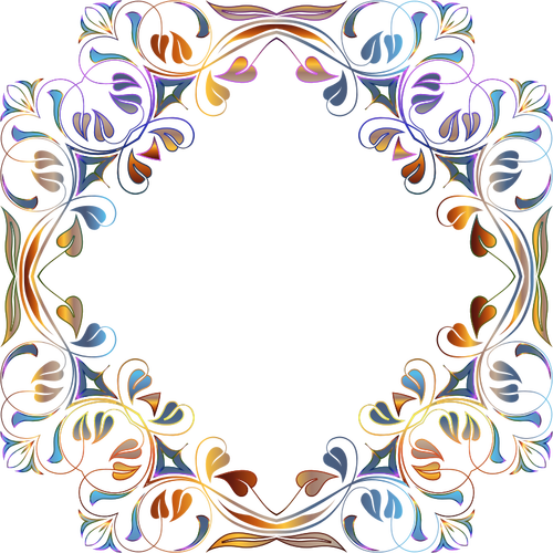 Floral leafy frame in colors