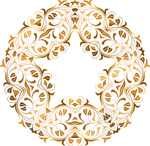 Circulaire botanic gouden frame