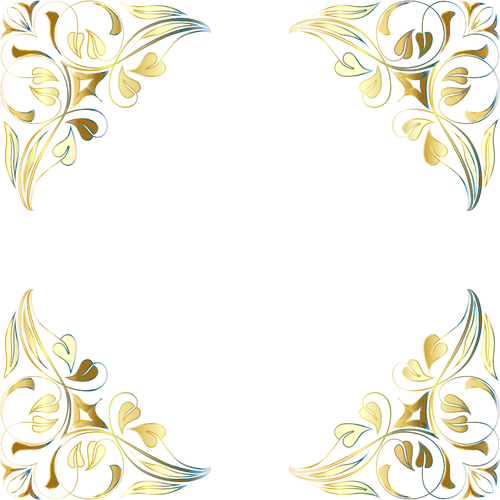 Zlatá a modrá dekorativní prvky pro ilustraci rohy stránek
