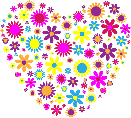 صورة قلب الأزهار
