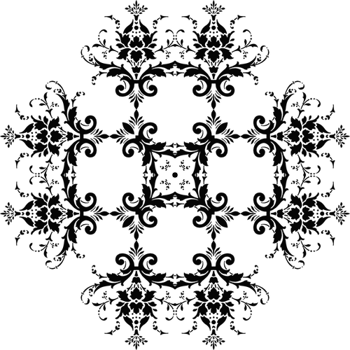 Diseño vectorial floral negro