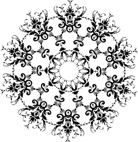 Silhouette ronde floral vector