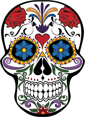 Floral skull vector image