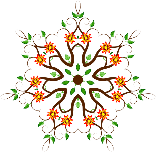 Diseño de árbol floral en forma de flor grande
