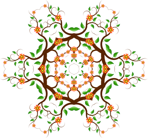 Desenho de design floral em forma de estrela cor vetorial