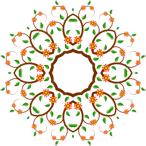 Obrázek ve tvaru kruhu květinové stromu