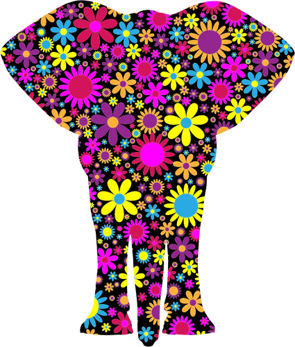 Kukkainen elefanttikuva