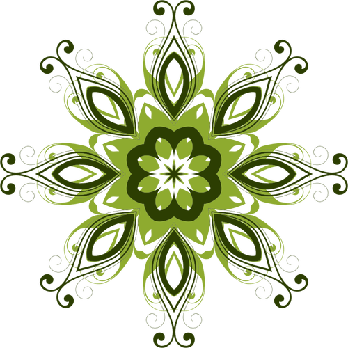 हरी पुष्प डिजाइन तत्व वेक्टर छवि