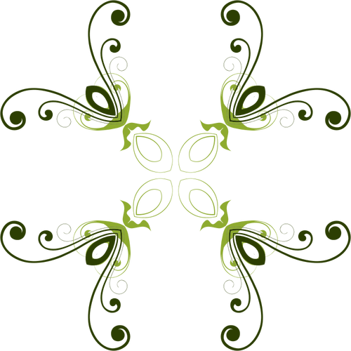 Elementos gráficos vetoriais de forma de flor verde