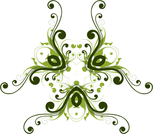 Trekantet floral ramme i nyanser av grønt tegning